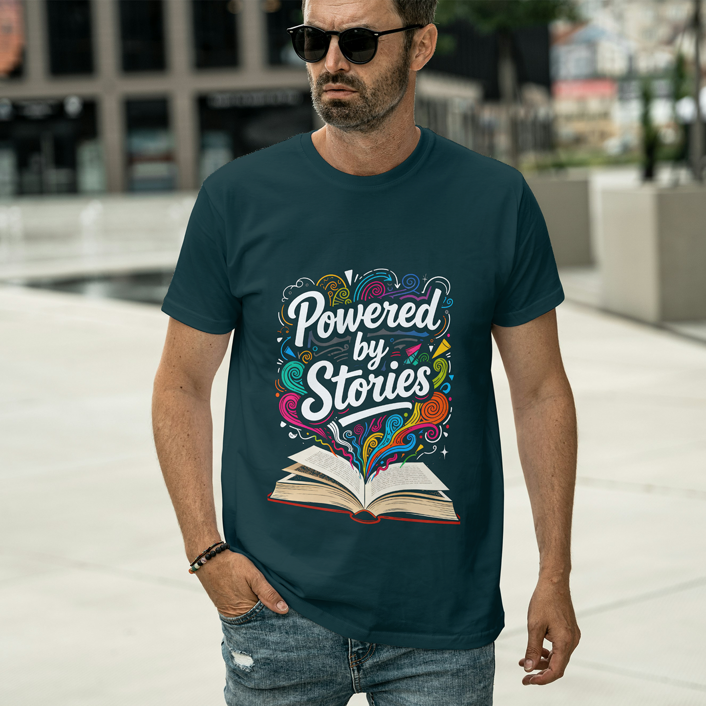 Round Neck Classic Crew T-shirt Powered by Stories