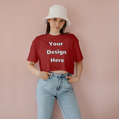 Red Customized Regular Fit Crop Top Front Design | Women