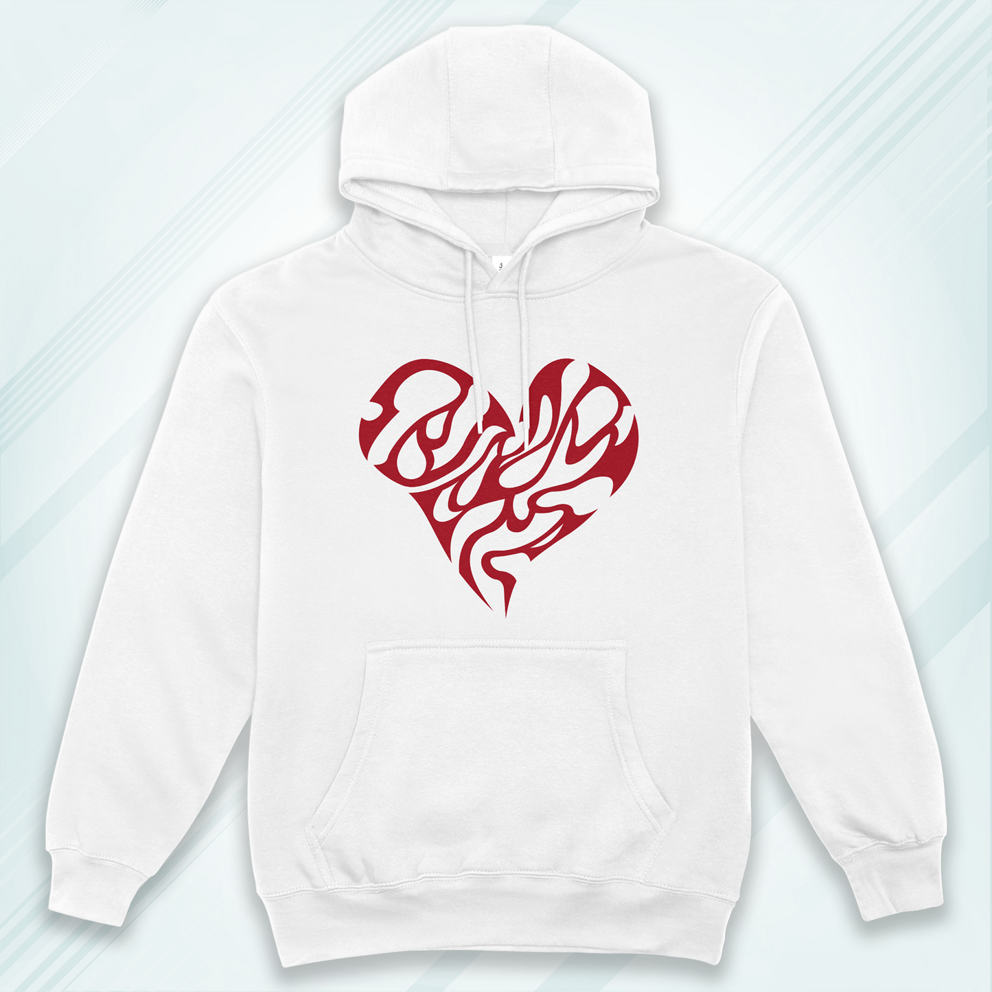 White Hoodie Sweatshirt | Red Heart Unisex