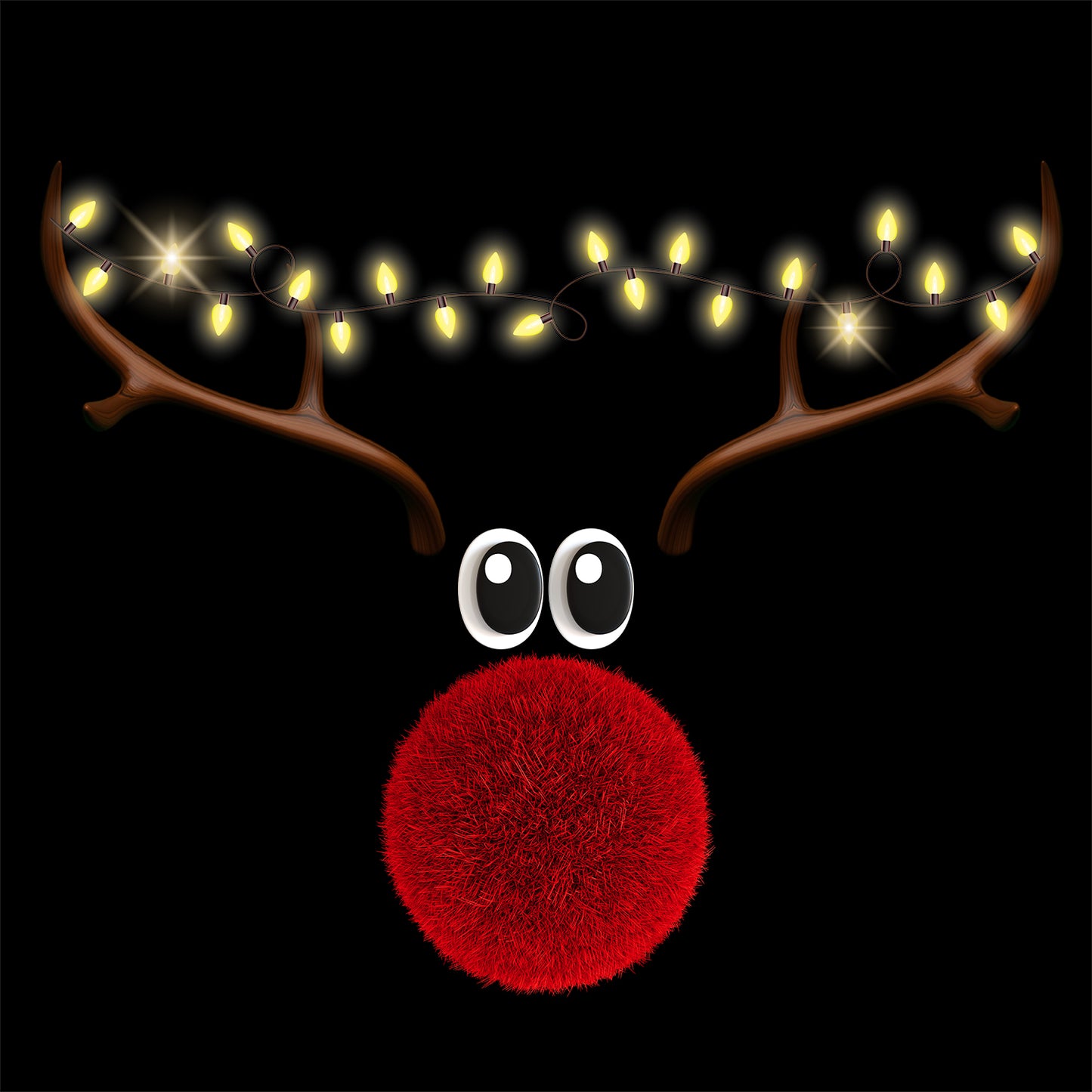 Cotton Printed Unisex Sweatshirt Reindeer Glow