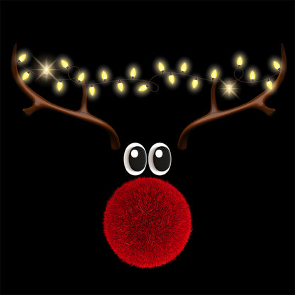 Cotton Printed Unisex Sweatshirt Reindeer Glow