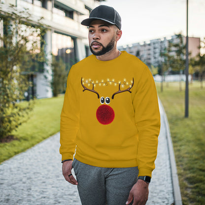 Cotton Printed Unisex Sweatshirt Reindeer Glow