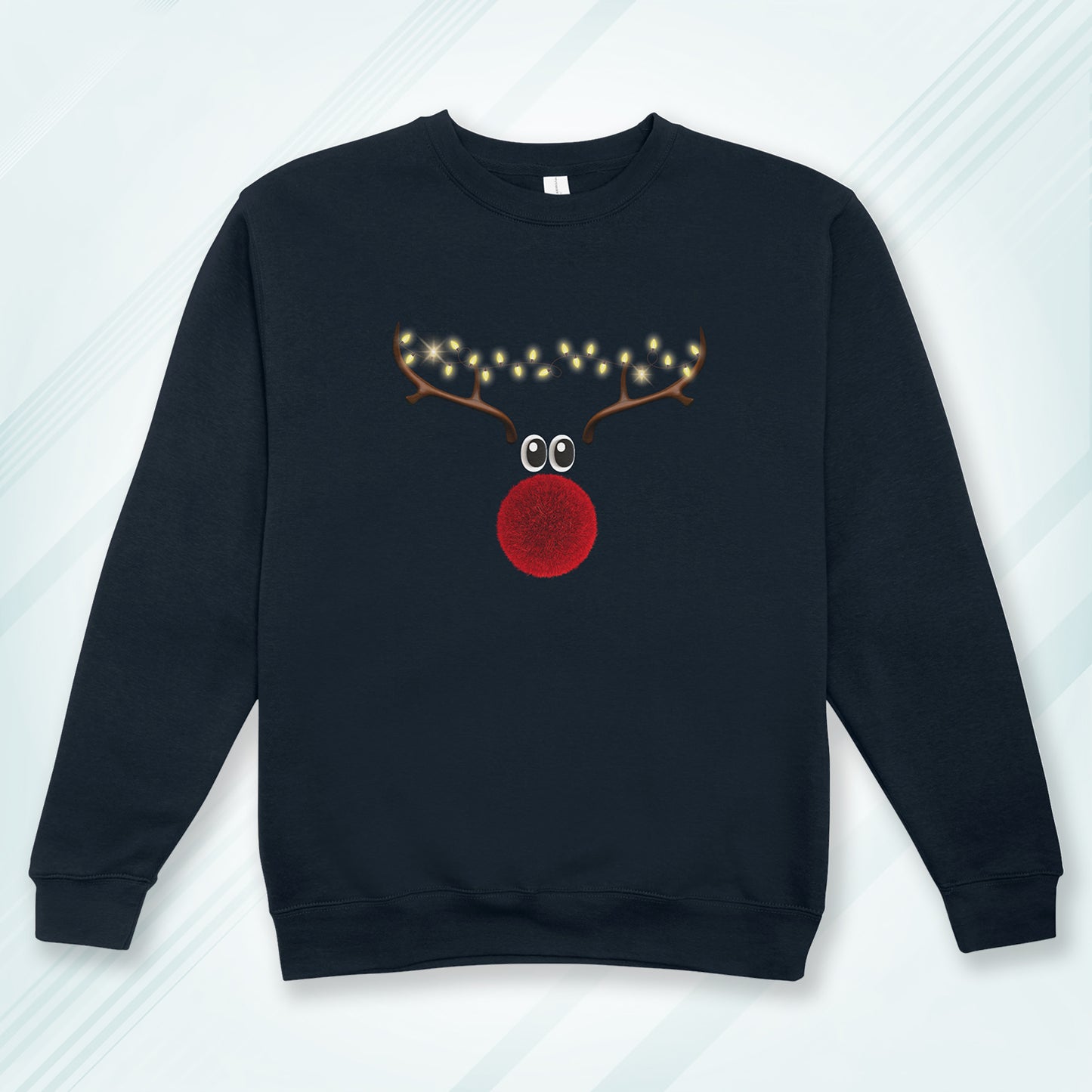 Cotton Printed Unisex Sweatshirt Reindeer Glow