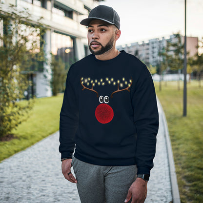 Cotton Printed Unisex Sweatshirt Reindeer Glow