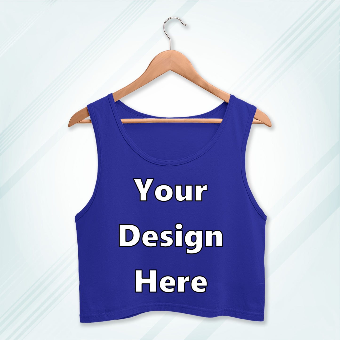 Royal Blue Customized Sleeveless Crop Tank Design | Women