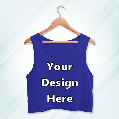 Royal Blue Customized Sleeveless Crop Tank Design | Women