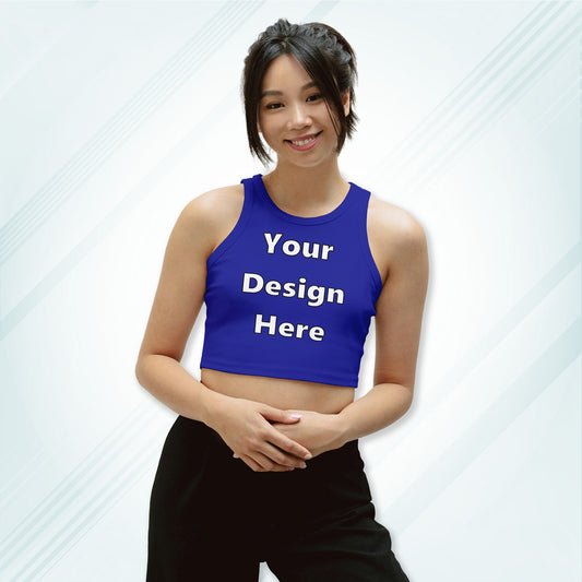 Royal Blue Customized Sleeveless Crop Tank Design | Women