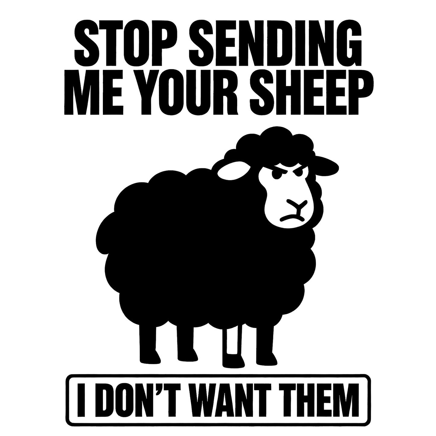 Stop Sending Me Your Sheep Cotton Round Neck Half Sleeve Crop Top | Women