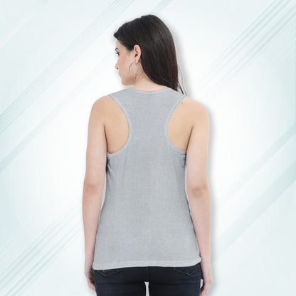 Grey Melange Regular Fit Tank Top | Women