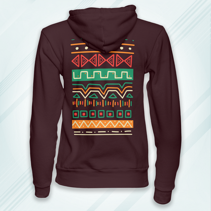 Maroon Hoodie Sweatshirt | African Art Tile Unisex