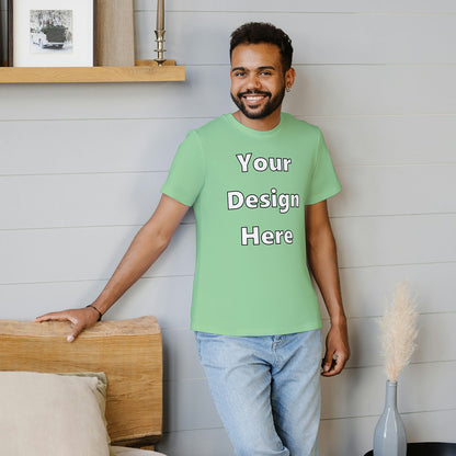 Jade Round Neck Cotton Classic Crew T-shirt Front Customized Design | Unisex
