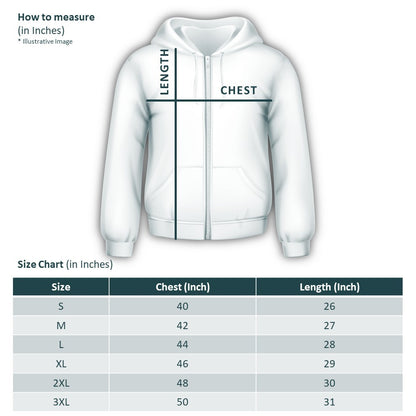 Black Regular Fit Zip Hoodie Poly Cotton Fleece Sweatshirt Long Sleeves