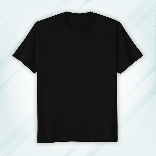 Black Round Neck Classic Crew Solid T-shirt