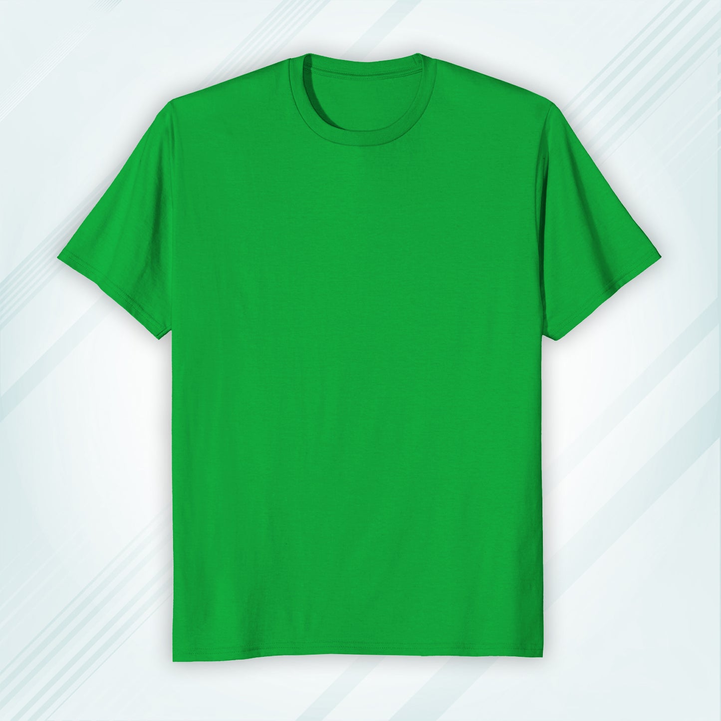Flag Green Round Neck Classic Crew Solid T-shirt