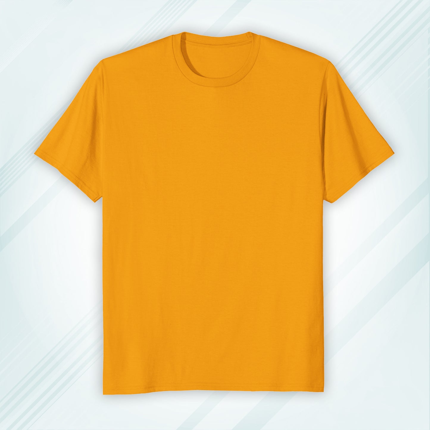 Golden Yellow Round Neck Classic Crew Solid T-shirt
