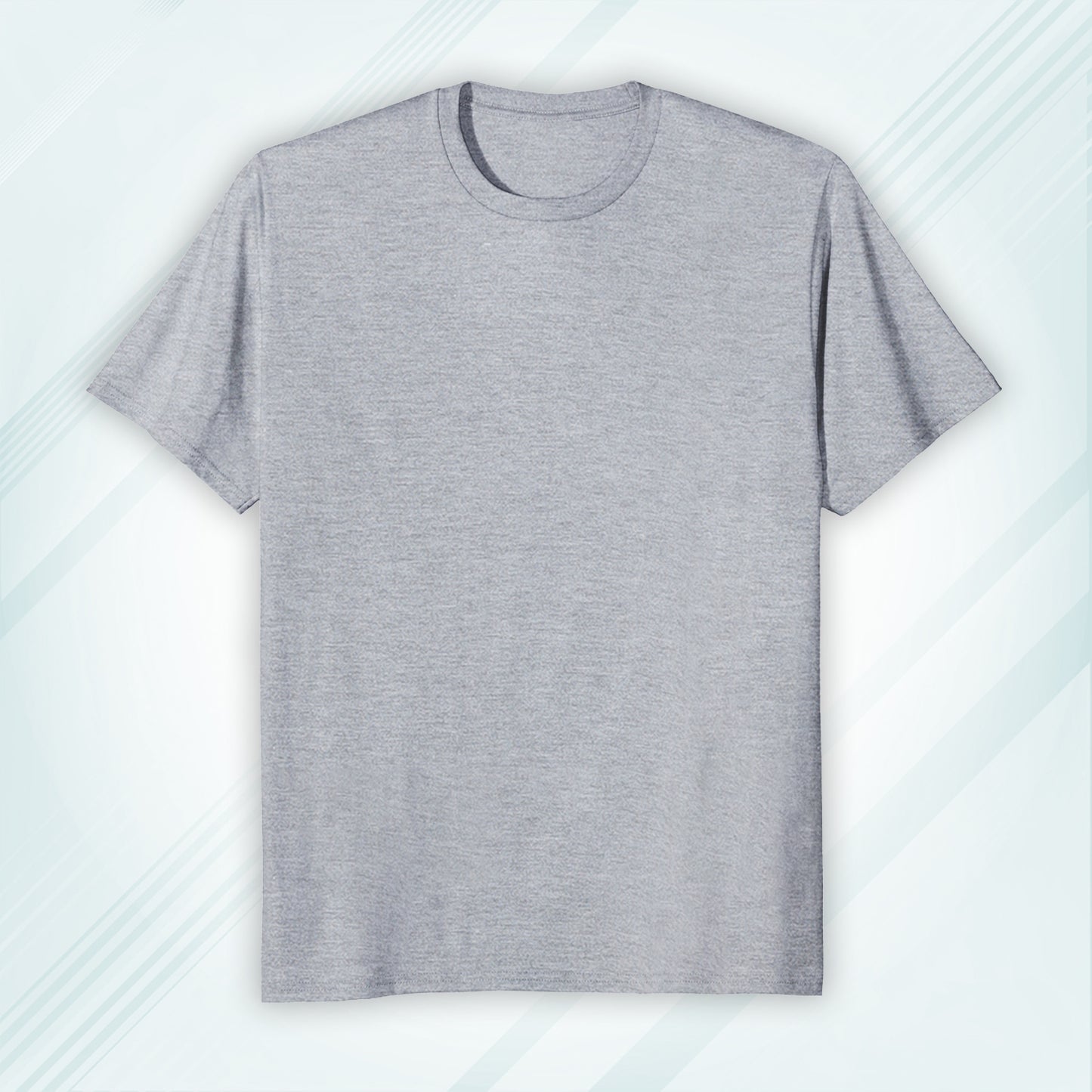 Grey Melange Round Neck Classic Crew Solid T-shirt