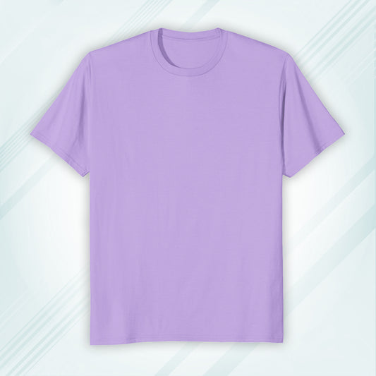 Lavender Round Neck Classic Crew Solid T-shirt