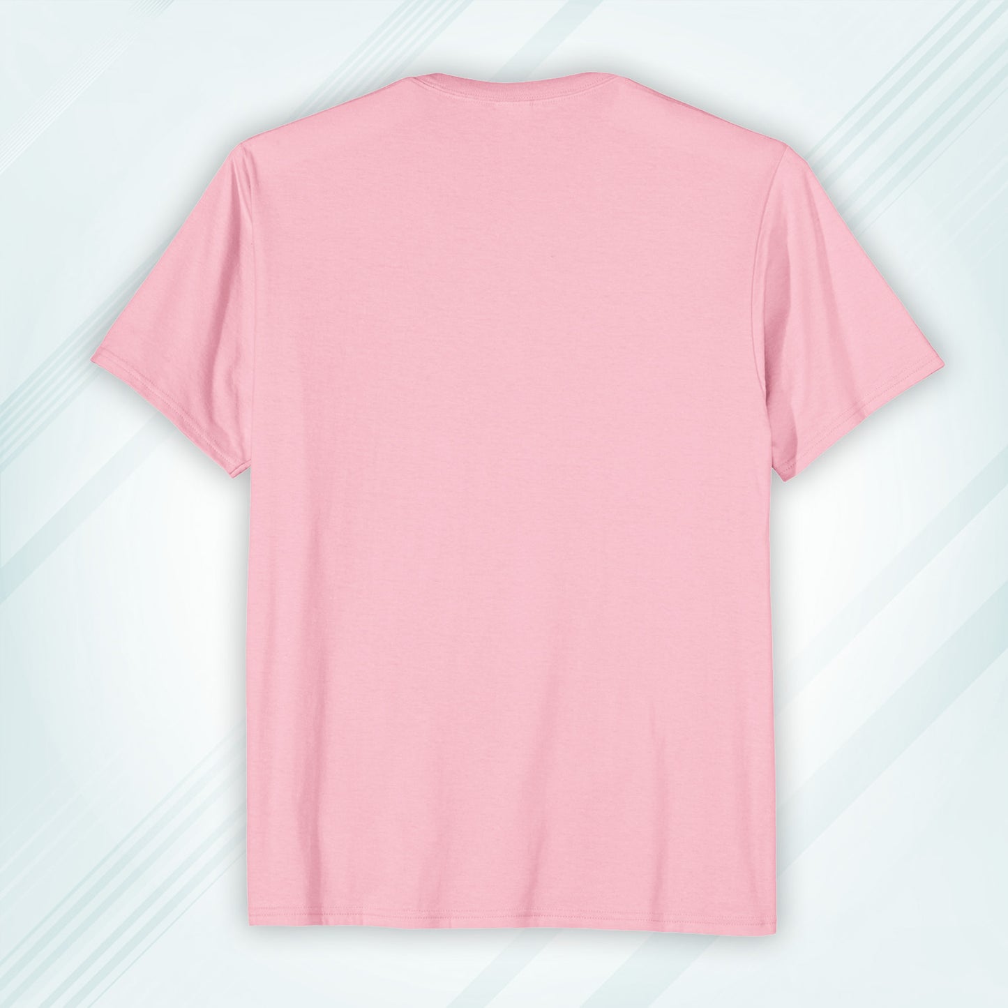 Light Pink Round Neck Classic Crew Solid T-shirt