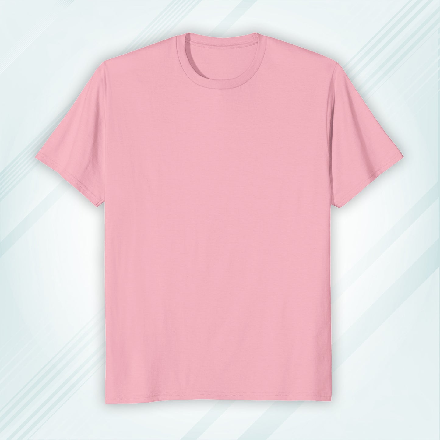 Light Pink Round Neck Classic Crew Solid T-shirt