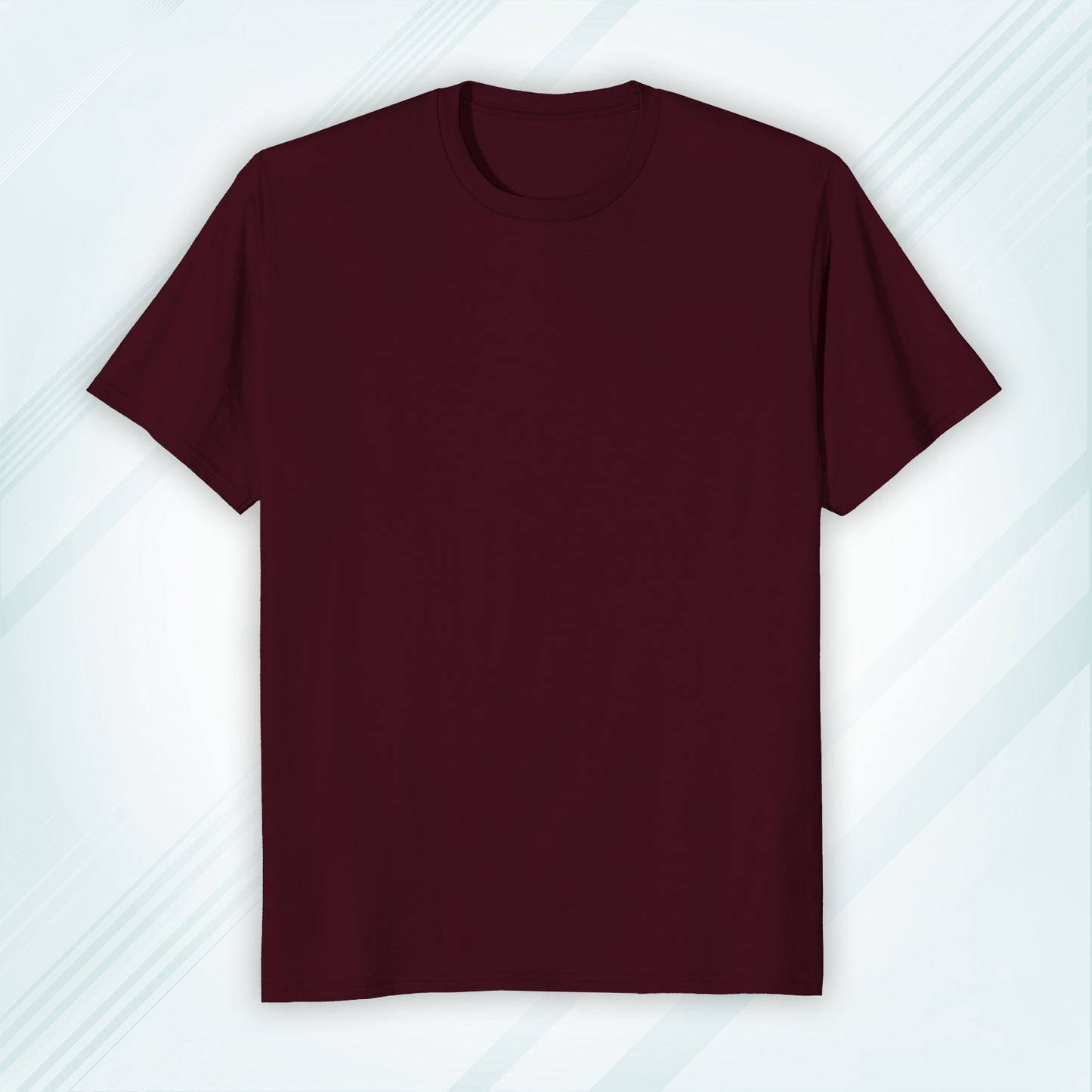 Maroon Round Neck Classic Crew Solid T-shirt