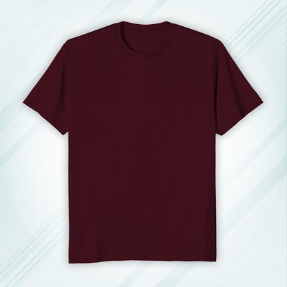 Maroon Round Neck Classic Crew Solid T-shirt