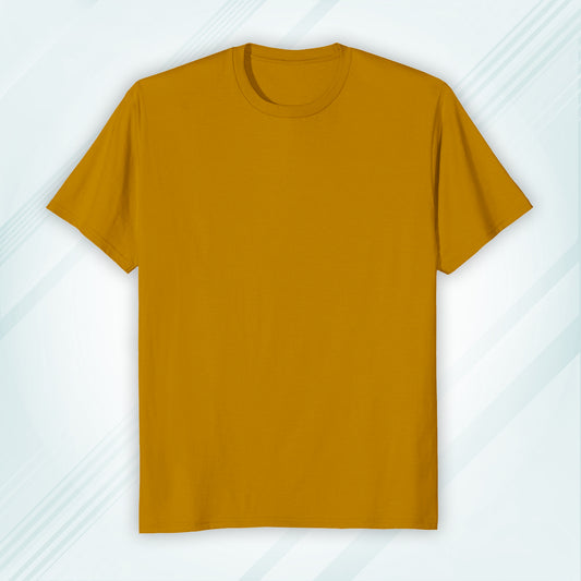 Mustard Yellow Round Neck Classic Crew Solid T-shirt