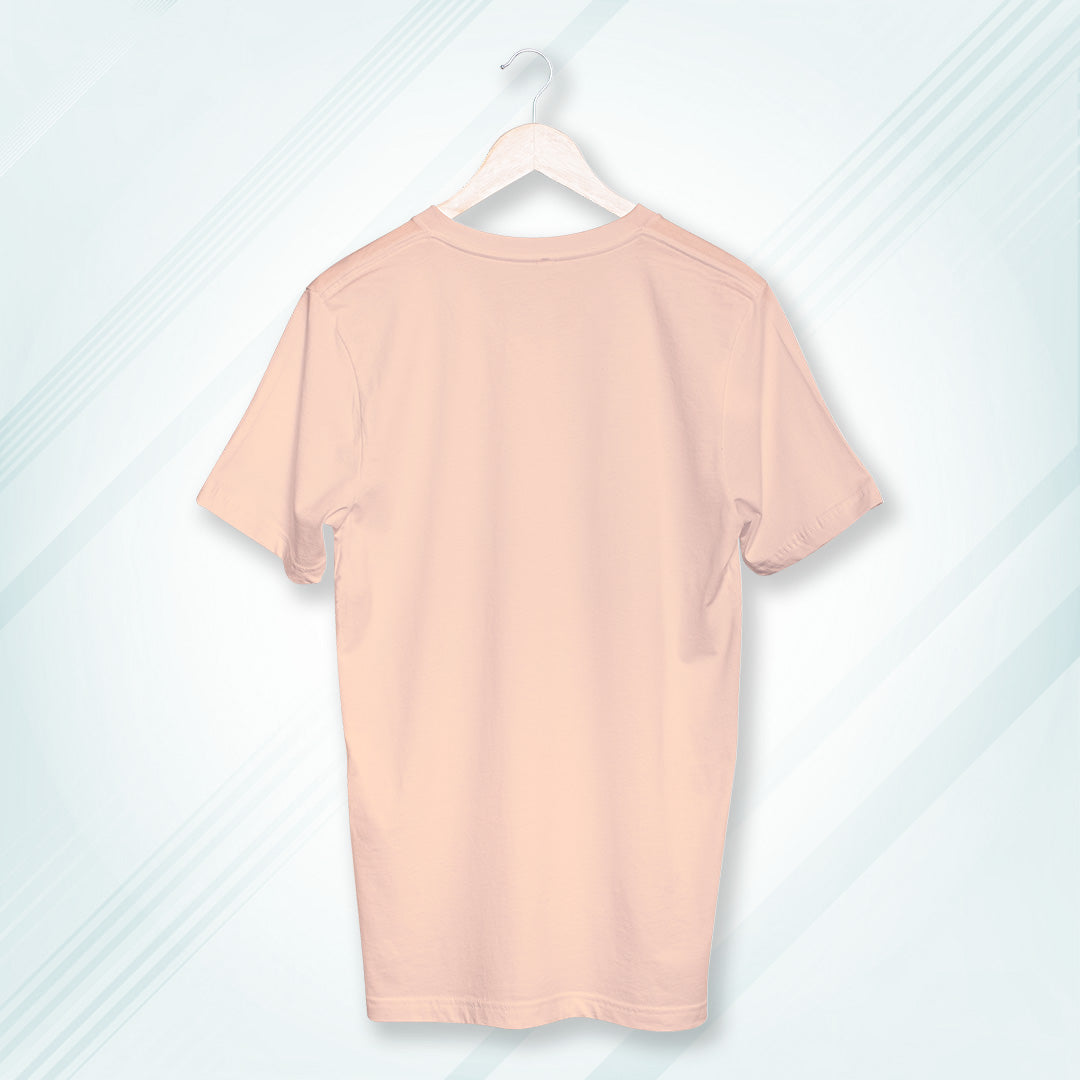 Peach Round Neck Classic Crew Solid T-shirt