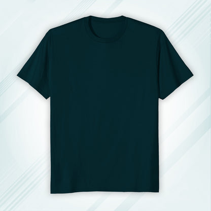 Petrol Blue Round Neck Classic Crew Solid T-shirt