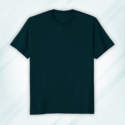 Petrol Blue Round Neck Classic Crew Solid T-shirt