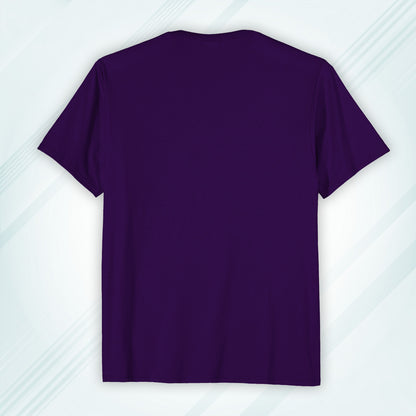 Purple Round Neck Classic Crew Solid T-shirt