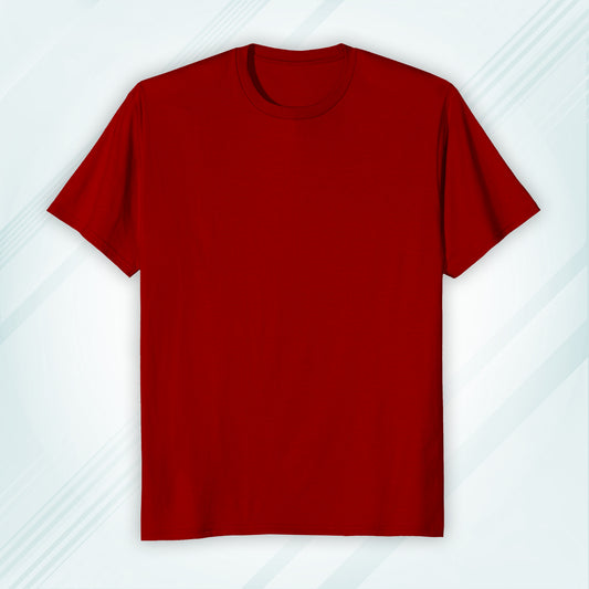 Red Round Neck Classic Crew Solid T-shirt