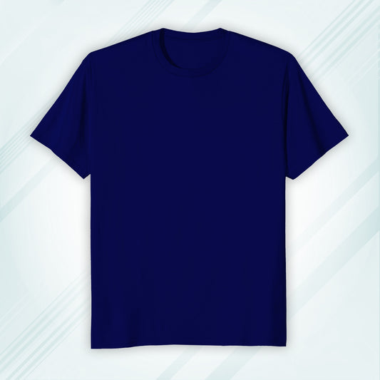 Royal Blue Round Neck Classic Crew Solid T-shirt