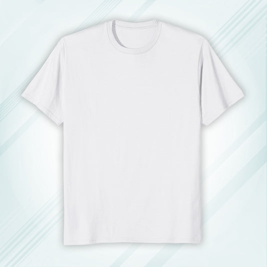 White Round Neck Classic Crew Solid T-shirt