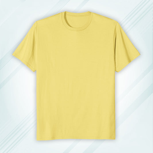 Yellow Round Neck Classic Crew Solid T-shirt