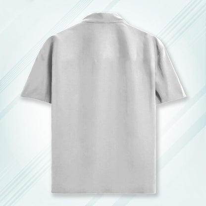 White Unisex Oversized Half Sleeve Solid Shirt