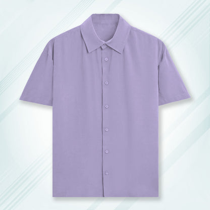 Lavender Unisex Oversized Half Sleeve Solid Shirt