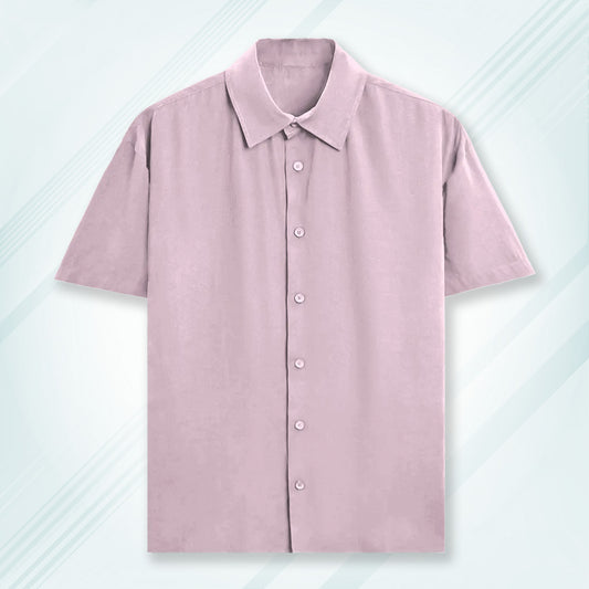Pink Unisex Oversized Half Sleeve Solid Shirt