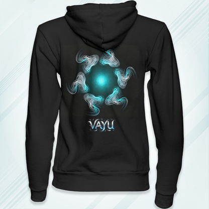 Black Hoodie Sweatshirt | Vayu - Air - Panch Mahabhuta Unisex