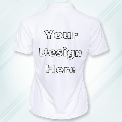 White Customized Polo T-Shirt Back Design Regular Fit | Men