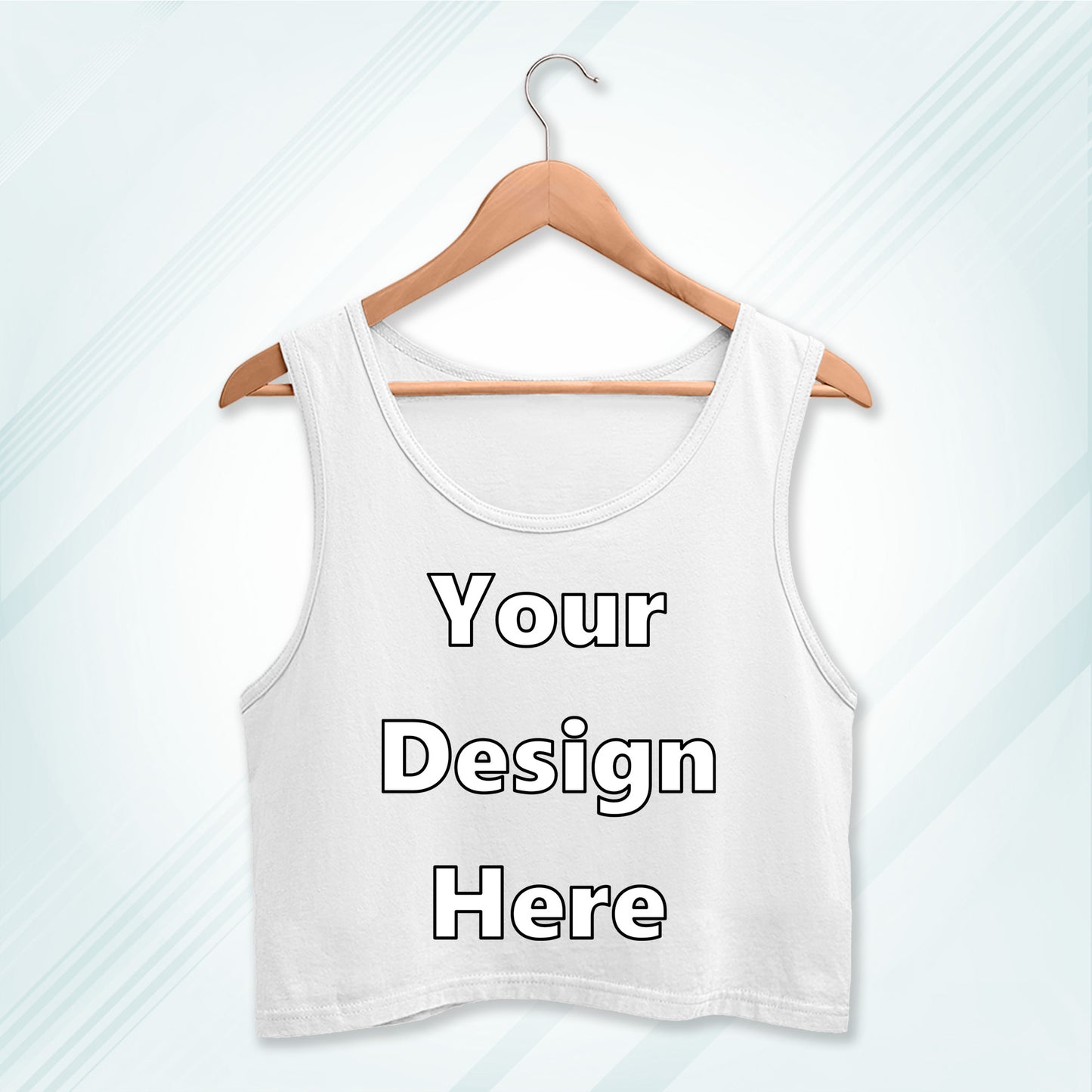 White Customized Sleeveless Crop Tank Design | Women