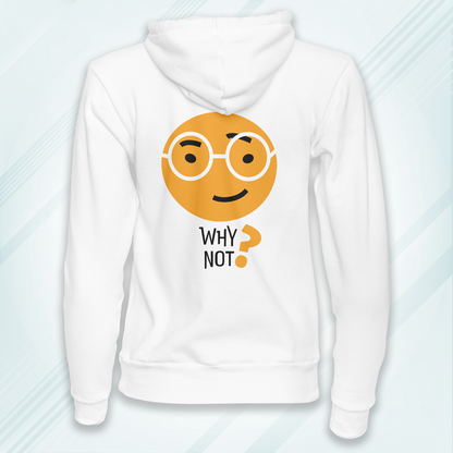 White Hoodie Sweatshirt | Why Not Emoji Unisex